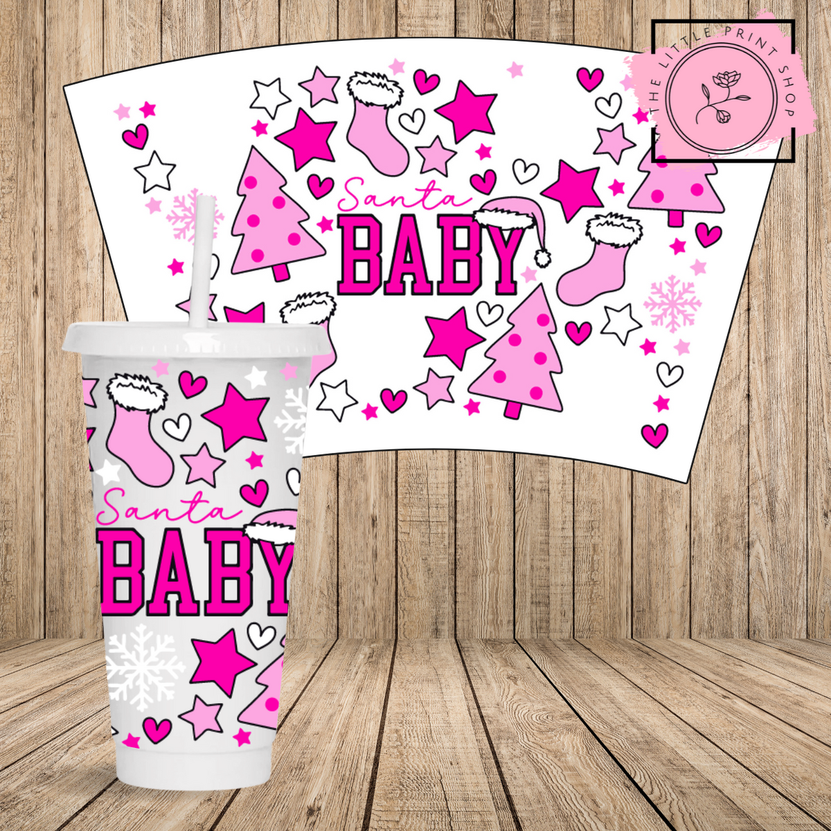 Santa Baby - 24oz Printed UV DTF Wrap