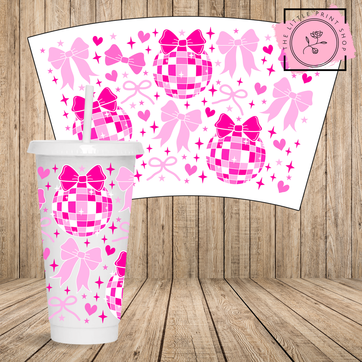 Pink Disco - 24oz Printed UV DTF Wrap
