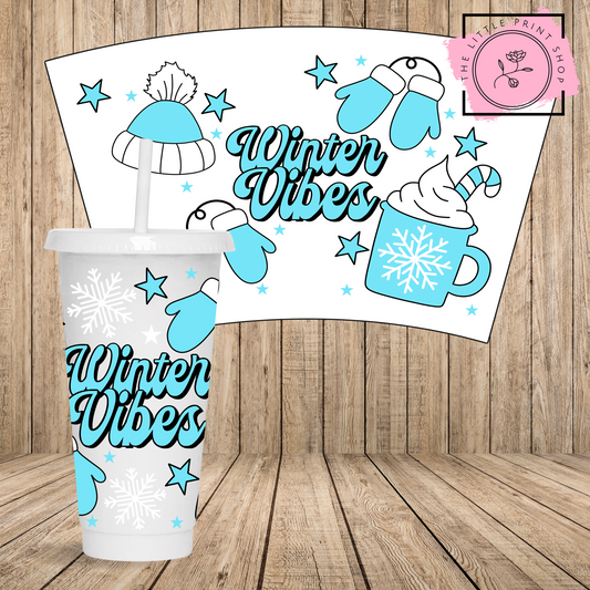 Winter Vibes - 24oz Printed UV DTF Wrap
