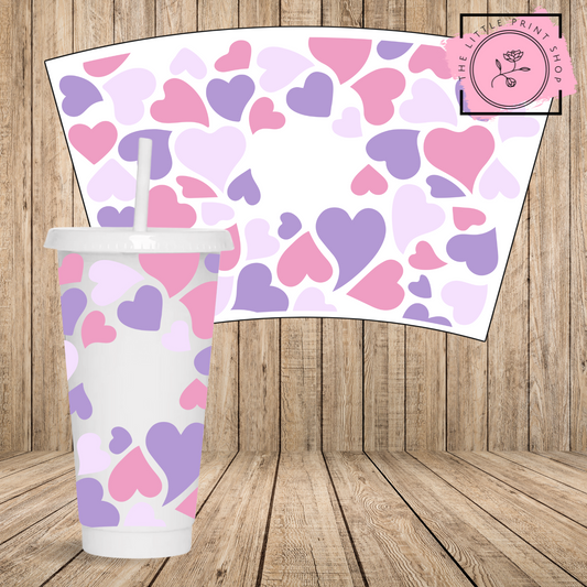 Hearts - 24oz Printed UV DTF Wrap