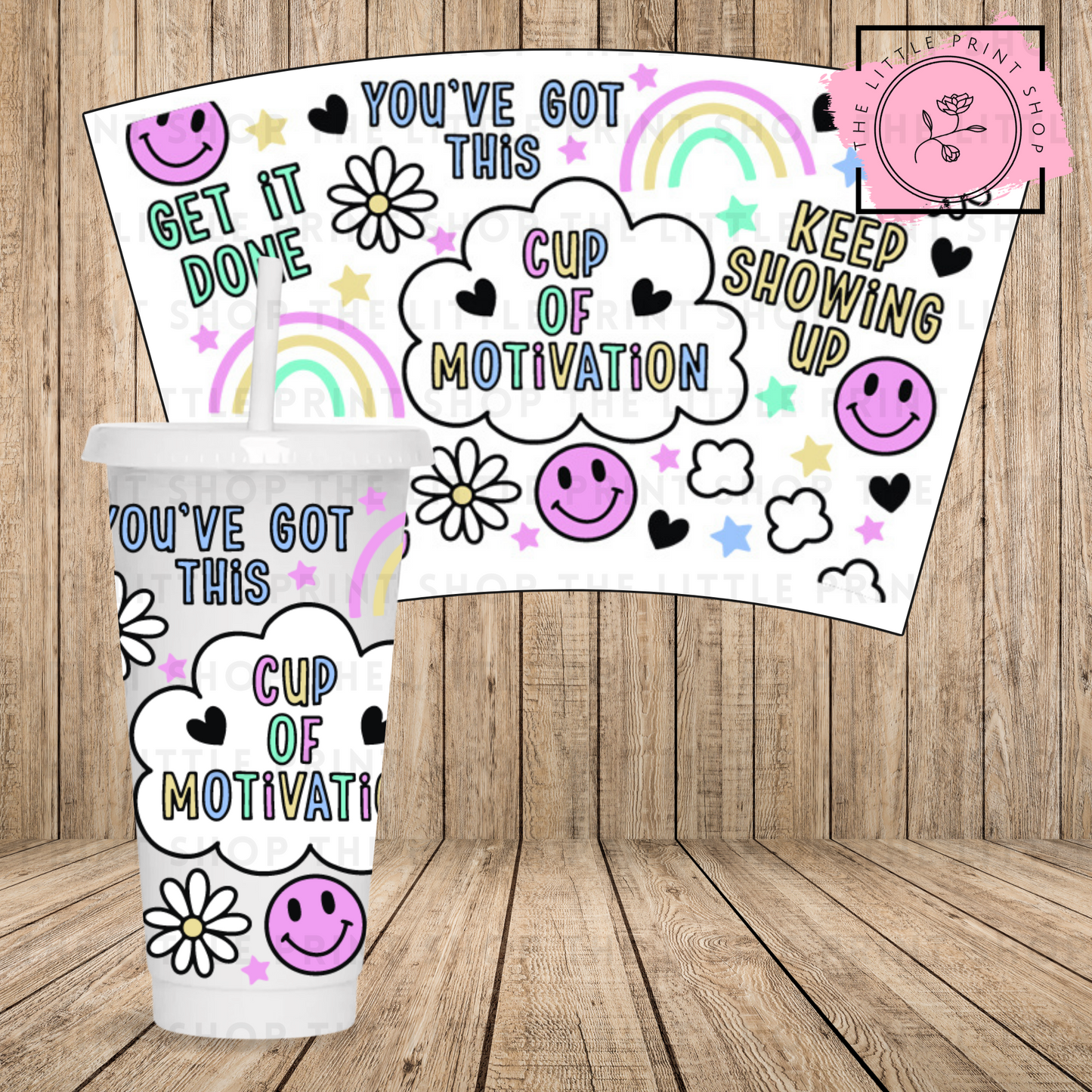 Cup Of Motivation - 24oz Printed UV DTF Wrap