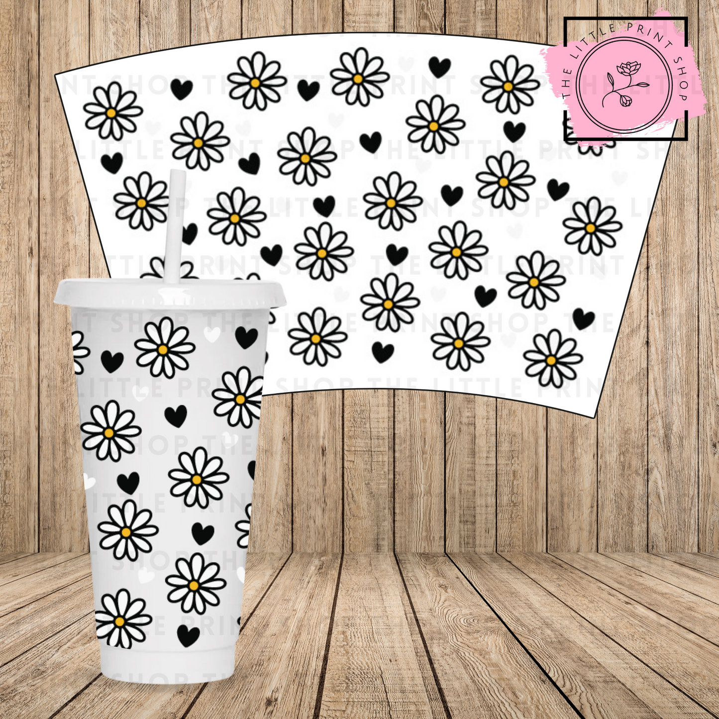 Daisies - 24oz Printed UV DTF Wrap