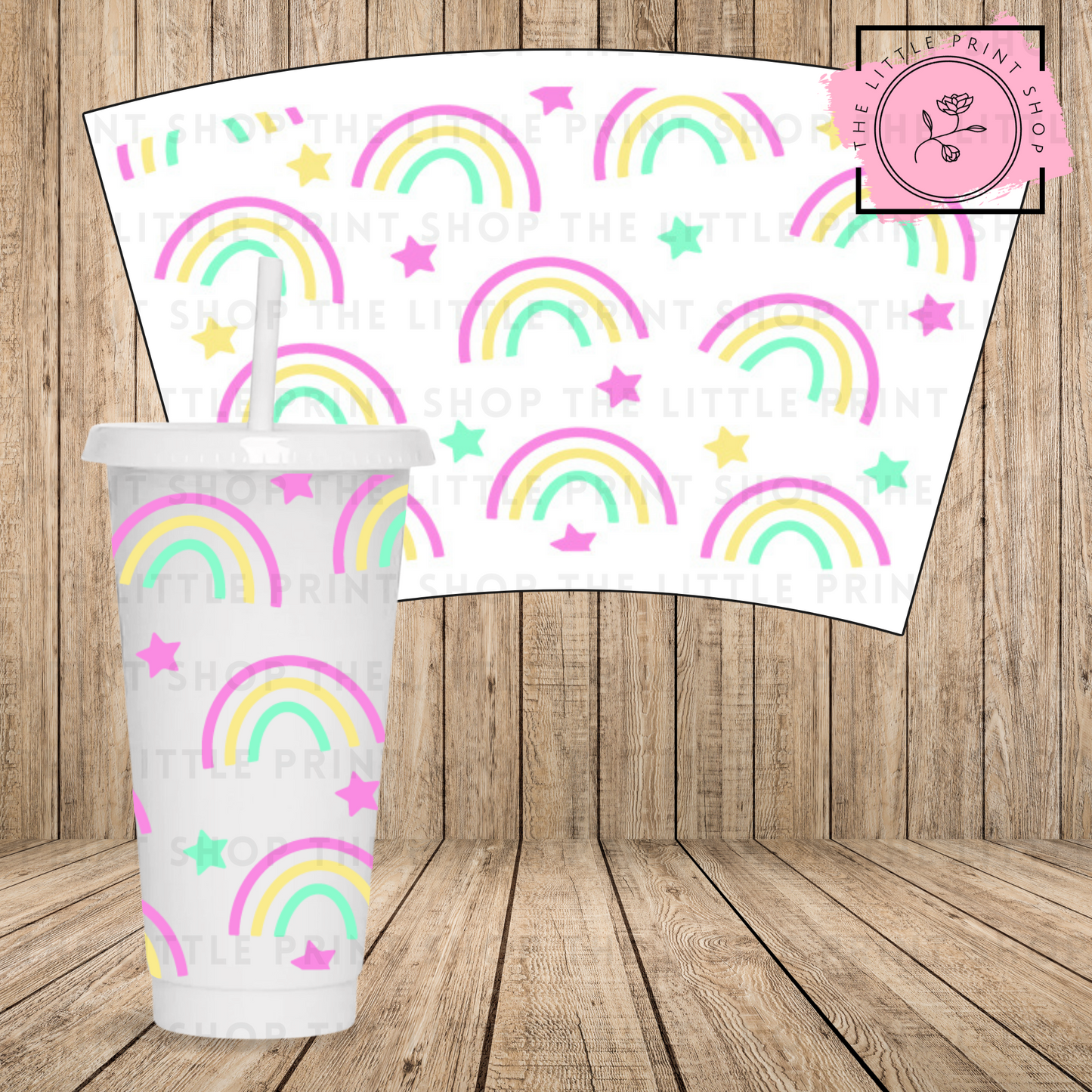Pastel Rainbows - 24oz Printed UV DTF Wrap