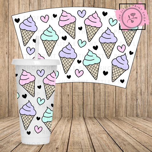 Ice Creams - 24oz Printed UV DTF Wrap