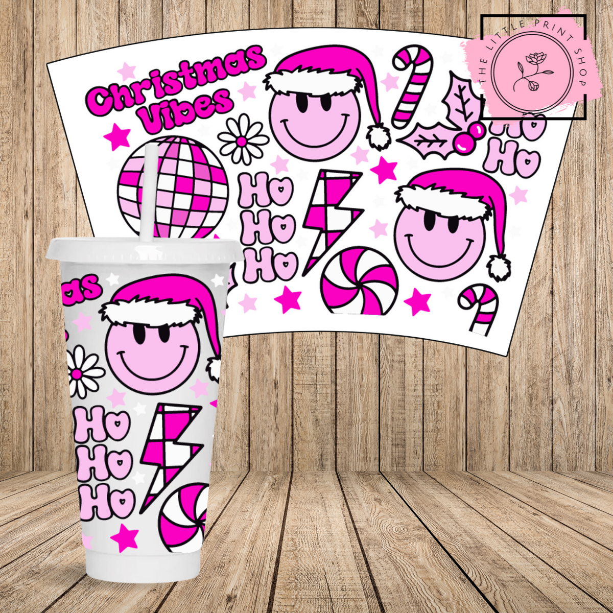 Christmas Vibes - 24oz Printed UV DTF Wrap
