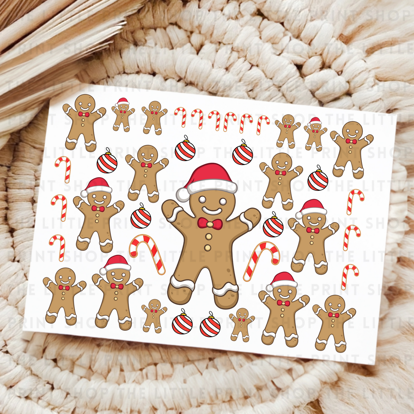 UV DTF Gingerbread 8x6 Decal Sheet