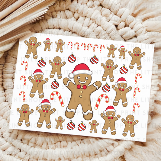 UV DTF Gingerbread 8x6 Decal Sheet