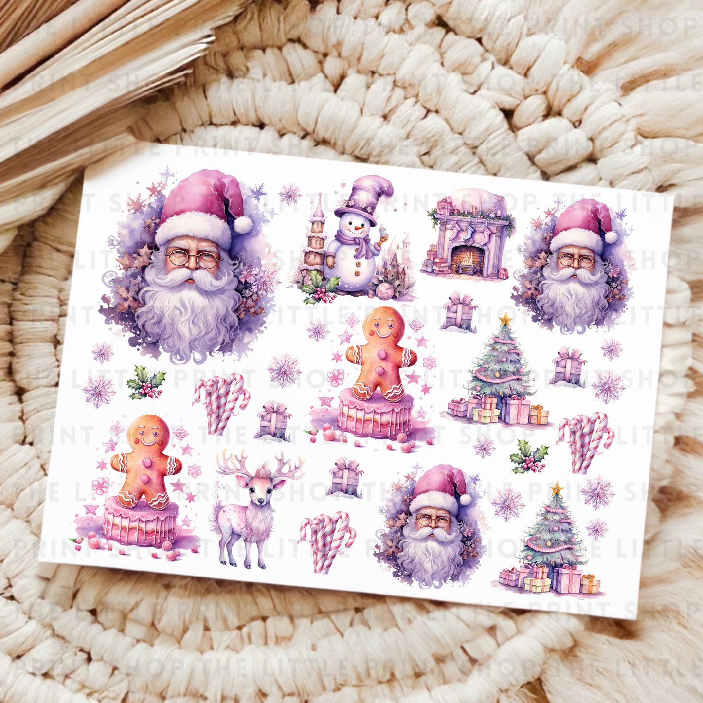 UV DTF Christmas Purple 8x6 Decal Sheet