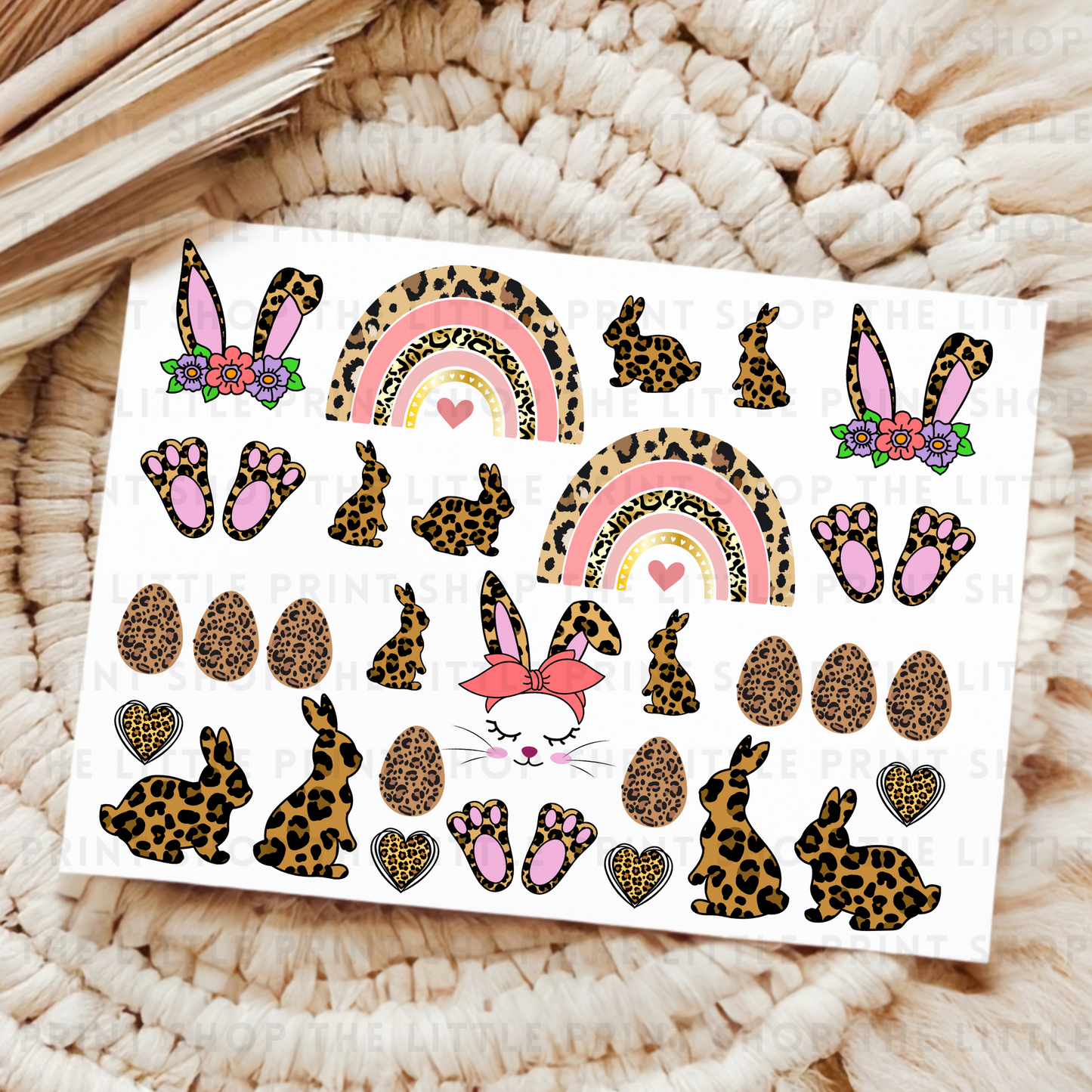 Leopard Print Easter - UV DTF 8x6 Decal Sheet