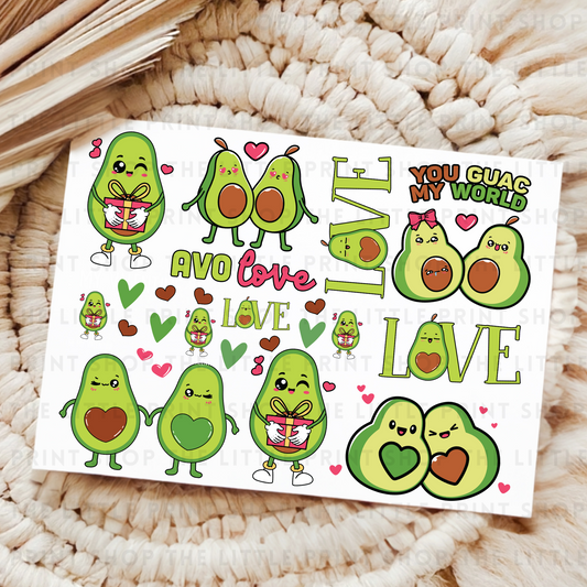 Avocado Love - UV DTF 8x6 Decal Sheet