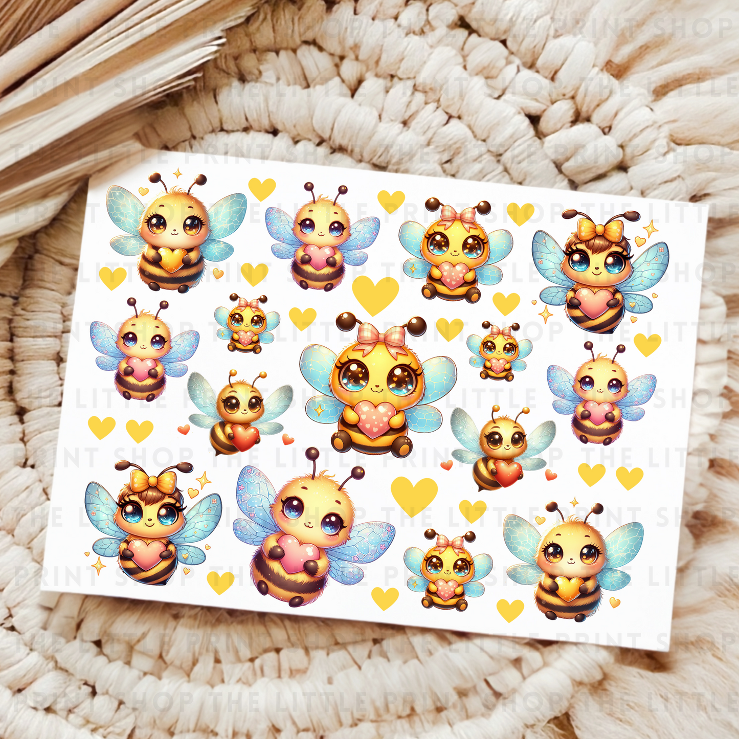 Bumble Bees - UV DTF 8x6 Decal Sheet