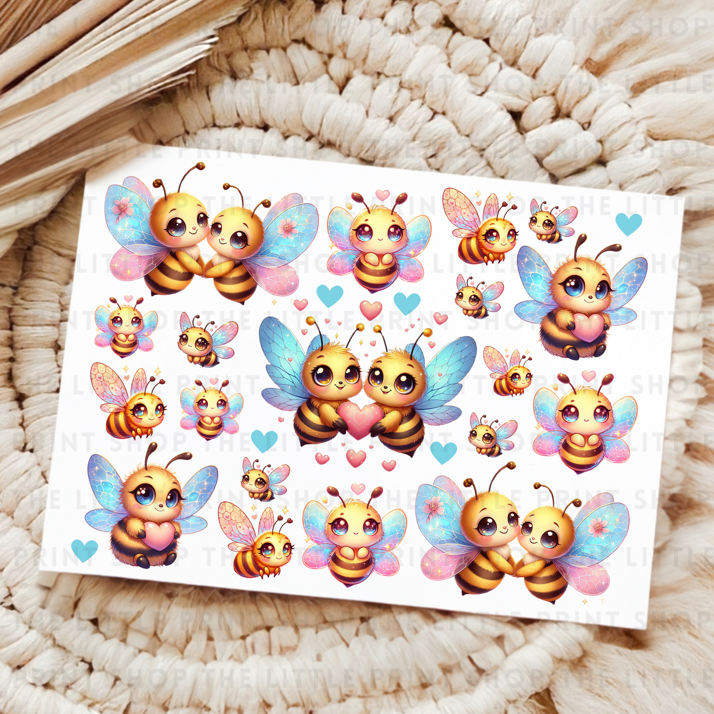 Cupid Bees - UV DTF 8x6 Decal Sheet