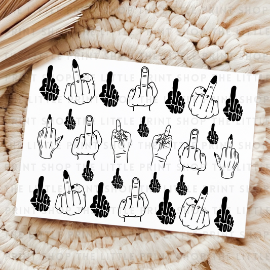 Finger - UV DTF 8x6 Decal Sheet