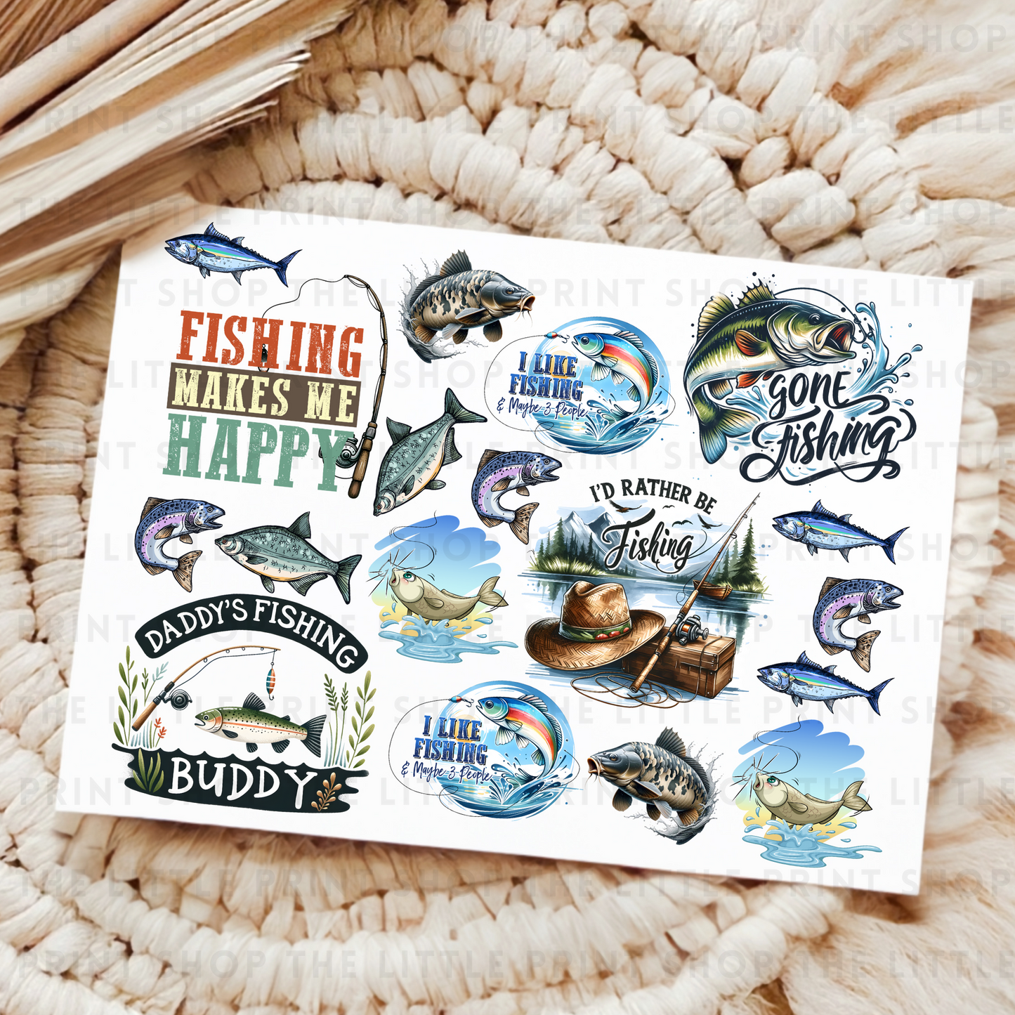 Fishing - UV DTF 8x6 Decal Sheet