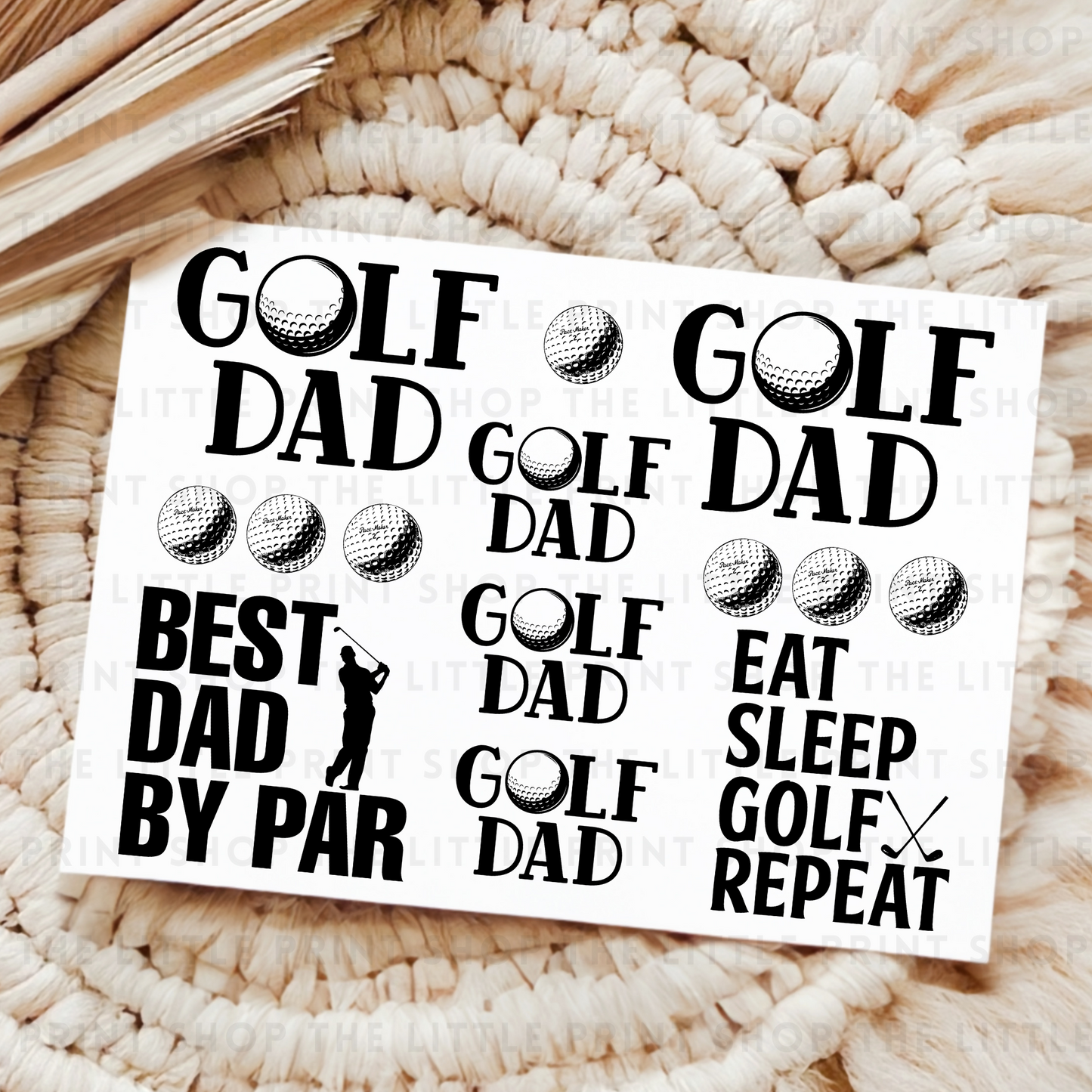 Golf Dad - UV DTF 8x6 Decal Sheet