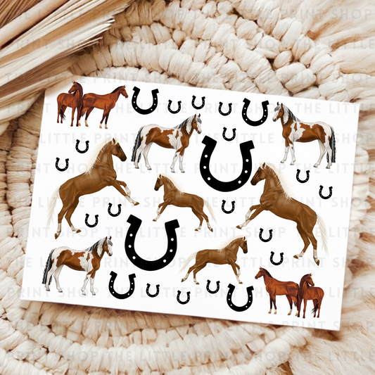 Horses - UV DTF 8x6 Decal Sheet