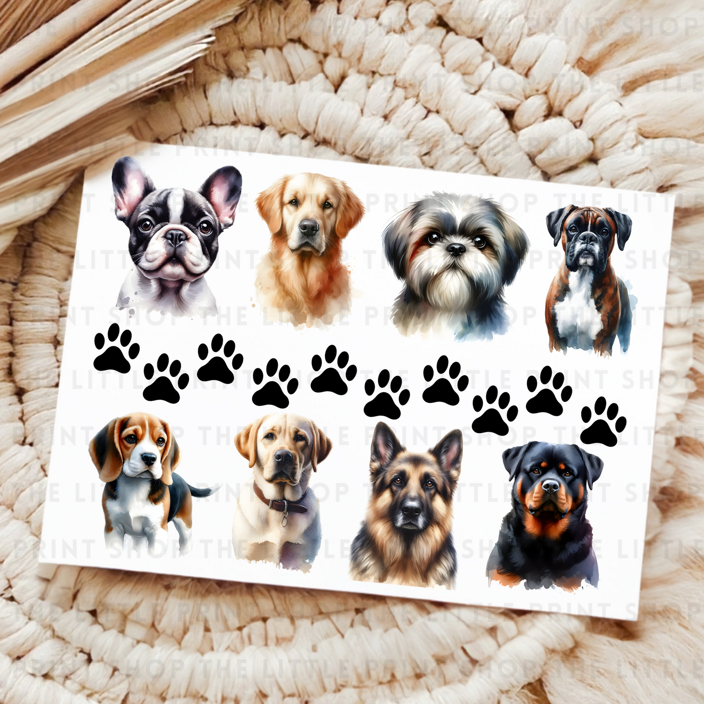 Dog Sheet #1 - UV DTF 8x6 Decal Sheet