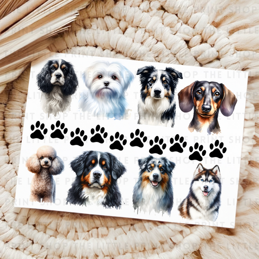 Dog Sheet #2 - UV DTF 8x6 Decal Sheet