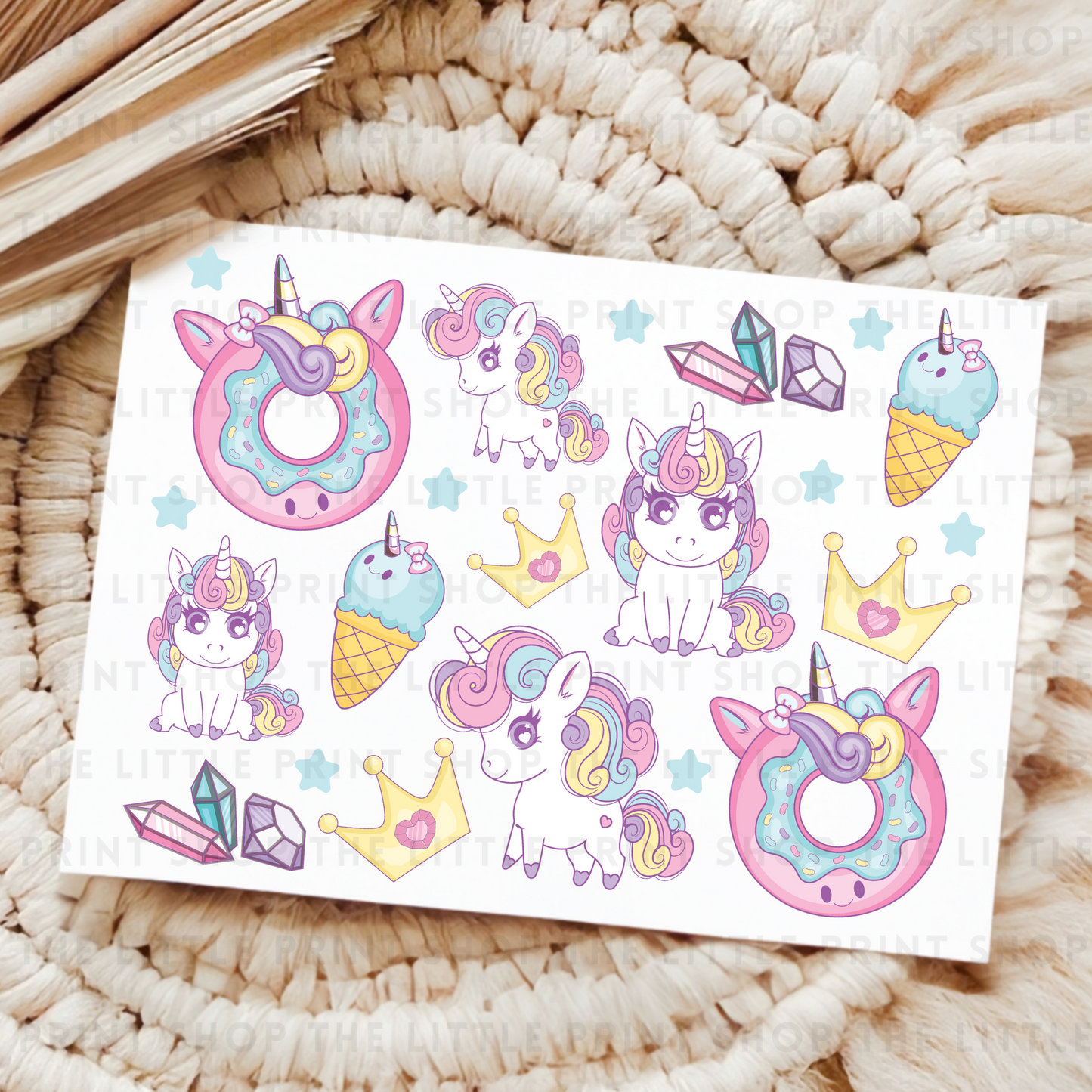 Unicorn Sheet #2 - UV DTF 8x6 Decal Sheet