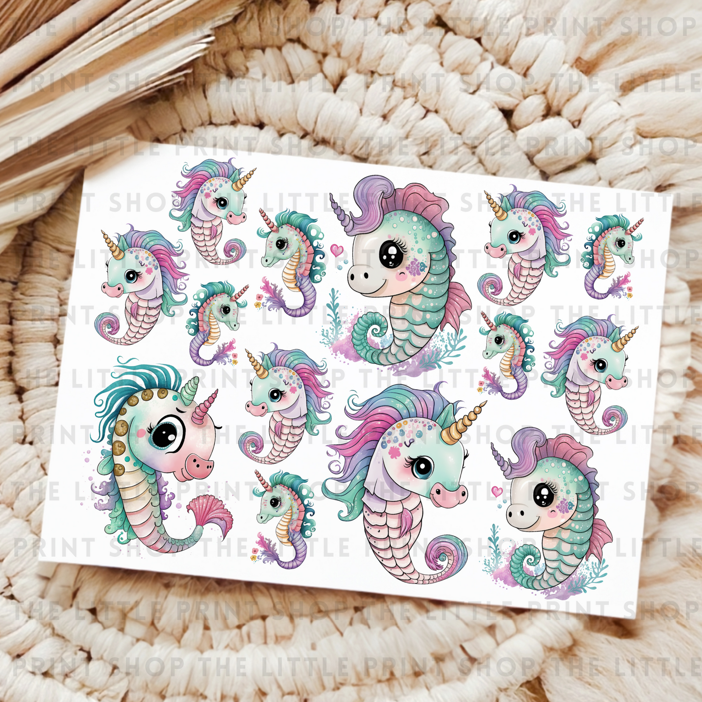 Seahorse - UV DTF 8x6 Decal Sheet