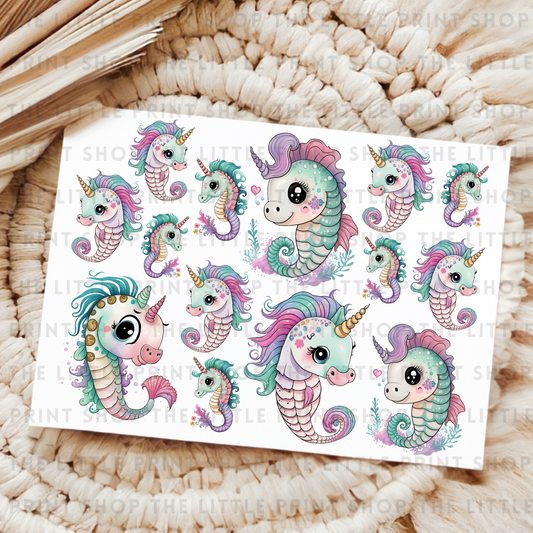 Seahorse - UV DTF 8x6 Decal Sheet