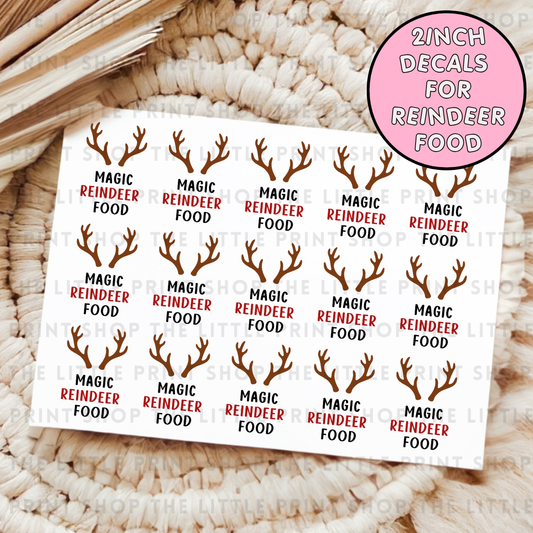 Reindeer Antlers - Reindeer Food UV DTF Decal Sheet