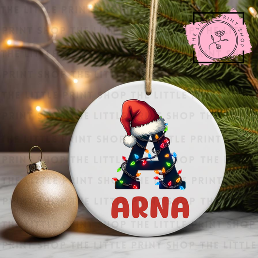Christmas Initial - Pick from A - Z - UV DTF Bauble Decal