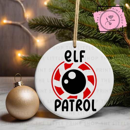 Elf Patrol - UV DTF Bauble Decal