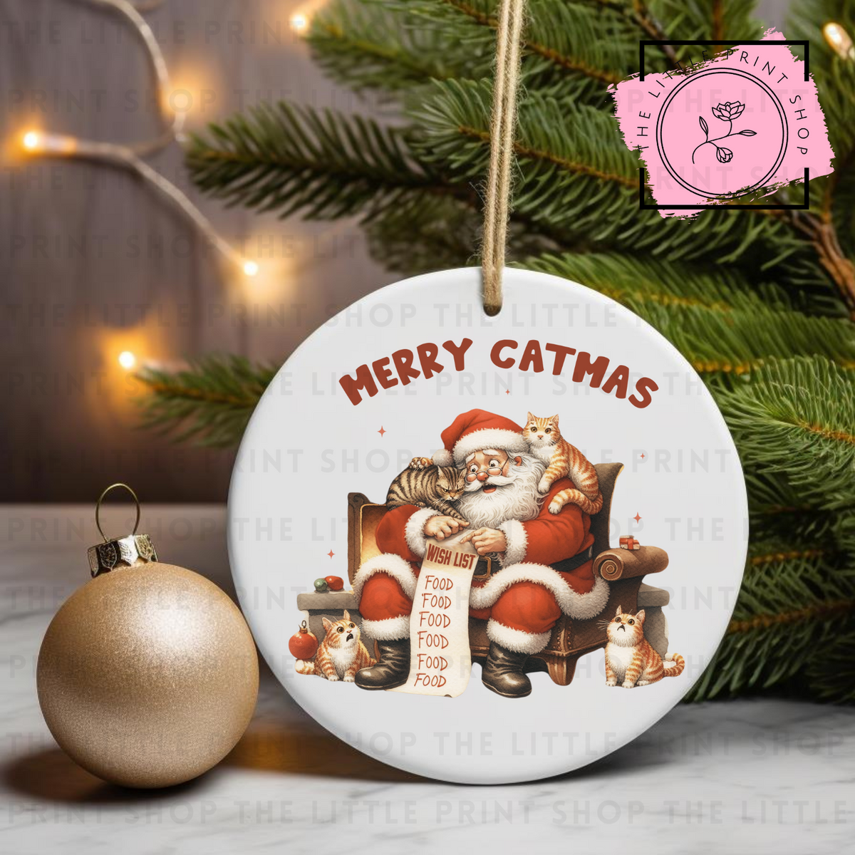 Merry Catmas - UV DTF Bauble Decal