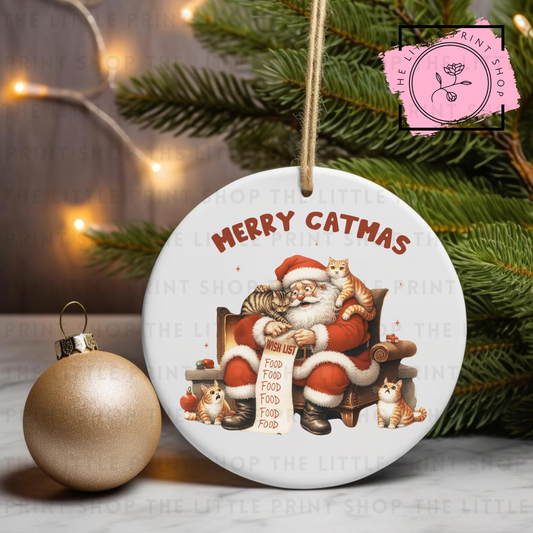 Merry Catmas - UV DTF Bauble Decal