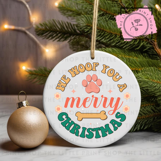 Woof - UV DTF Bauble Decal