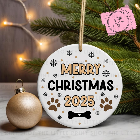 Merry Christmas Paws - UV DTF Bauble Decal