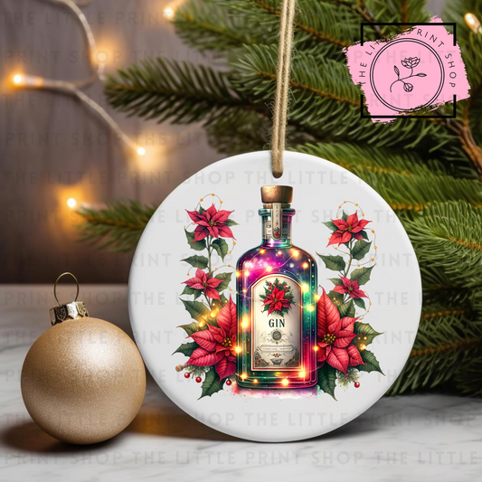 Gin Bottle - UV DTF Bauble Decal