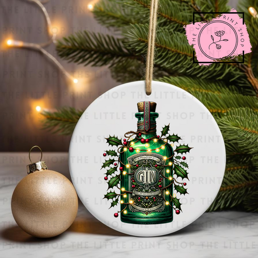 Gin Bottle - UV DTF Bauble Decal