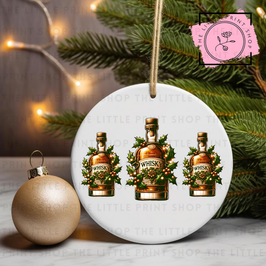 Whisky Bottle Trio - UV DTF Bauble Decal