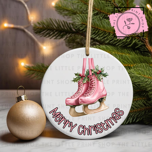 Christmas Skates - UV DTF Bauble Decal
