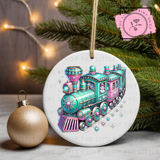 Christmas Train - UV DTF Bauble Decal
