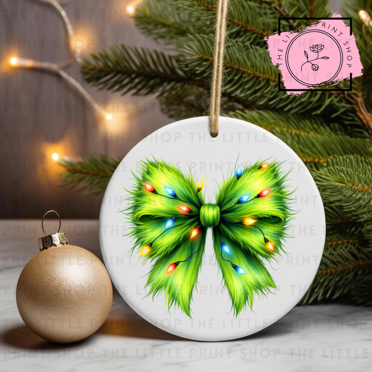 Green Bow - UV DTF Bauble Decal