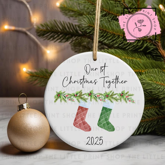 First Christmas Together 2025 - UV DTF Bauble Decal