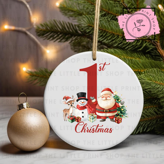 1st Christmas - UV DTF Bauble Decal