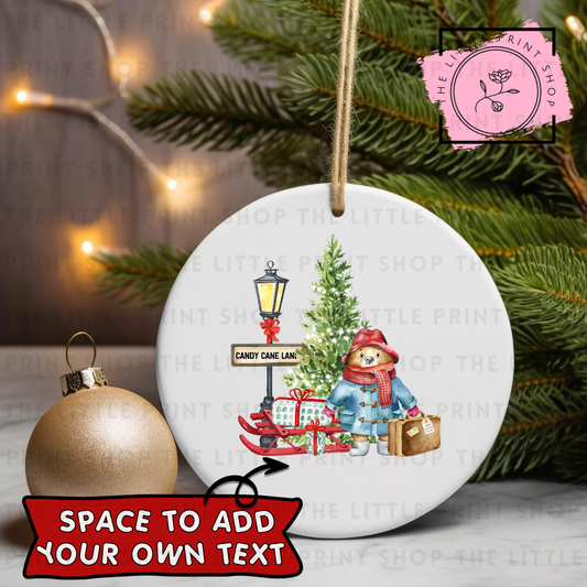 Blue Coat Bear - UV DTF Bauble Decal