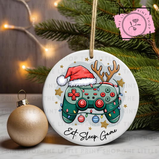 Eat. Sleep. Game - UV DTF Bauble Decal