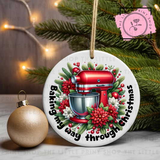 Baking My Way Through Christmas - UV DTF Bauble Decal