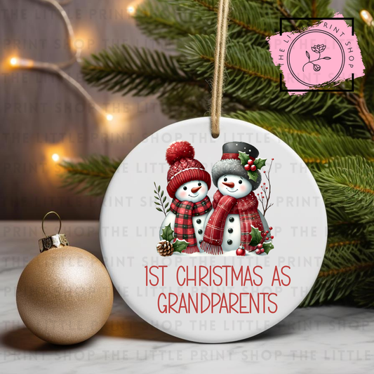 1st Christmas As Grandparents - UV DTF Bauble Decal