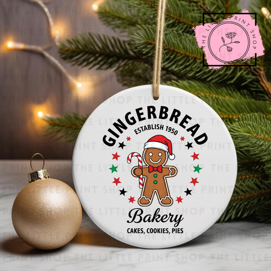 Gingerbread Bakery - UV DTF Bauble Decal