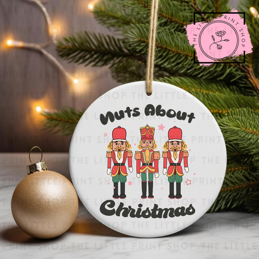 Nuts About Christmas - UV DTF Bauble Decal