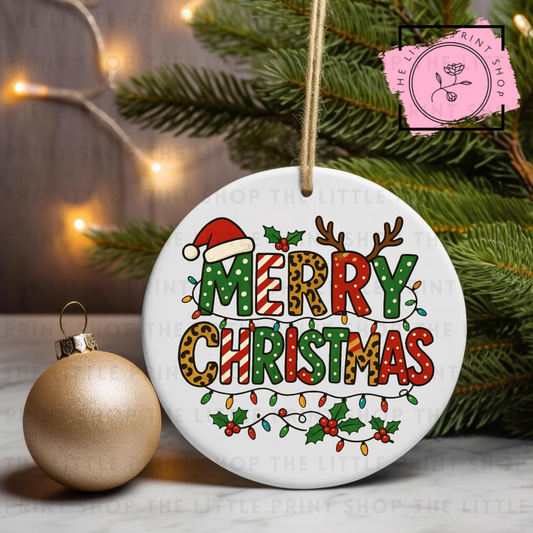 Merry Christmas - UV DTF Bauble Decal