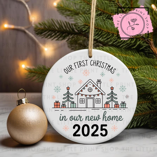 Our First Christmas In Our New Home - UV DTF Bauble Decal