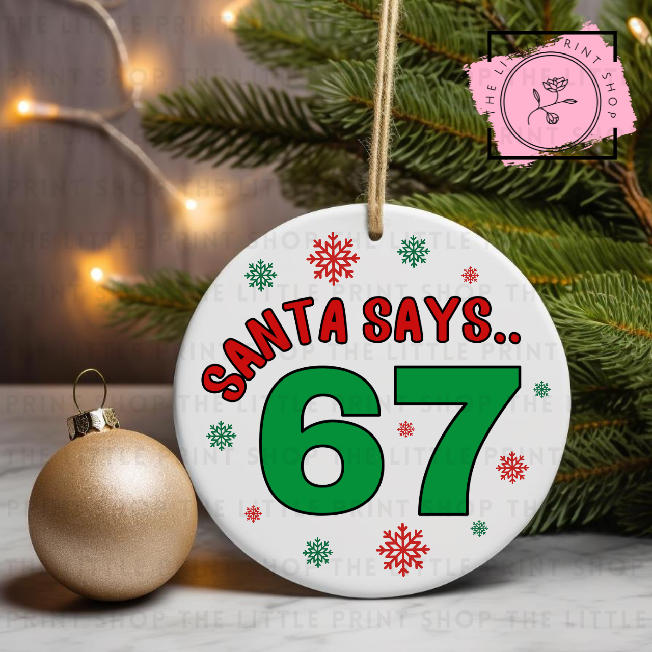 Santa Says.. 67 - UV DTF Bauble Decal