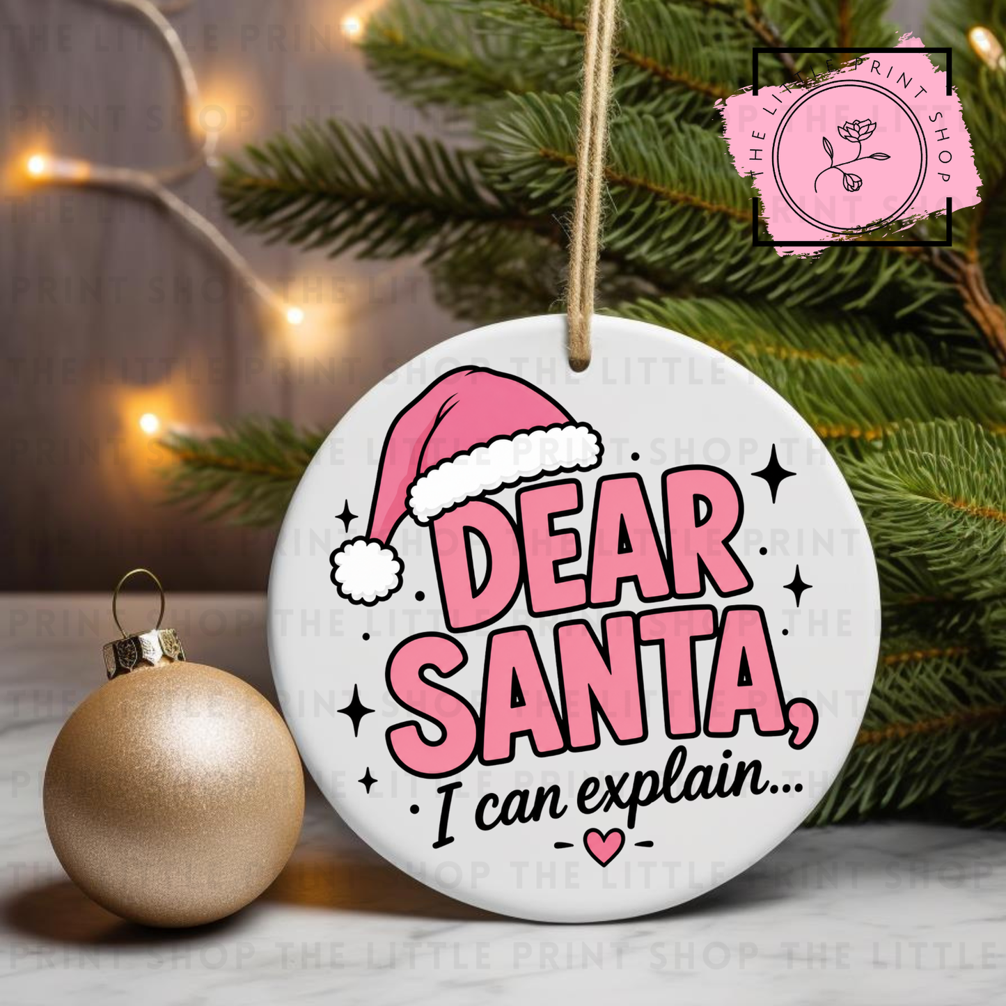 Dear Santa - UV DTF Bauble Decal